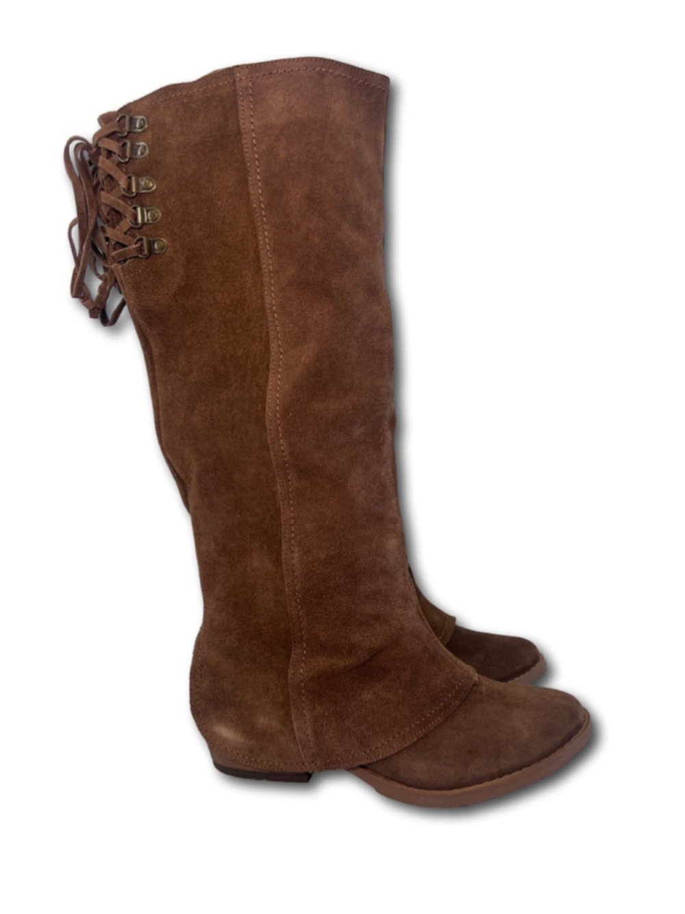 Naughty Monkey Boots Attic Solstice Leather Brown Women’s Size 6 Y2K Vintage